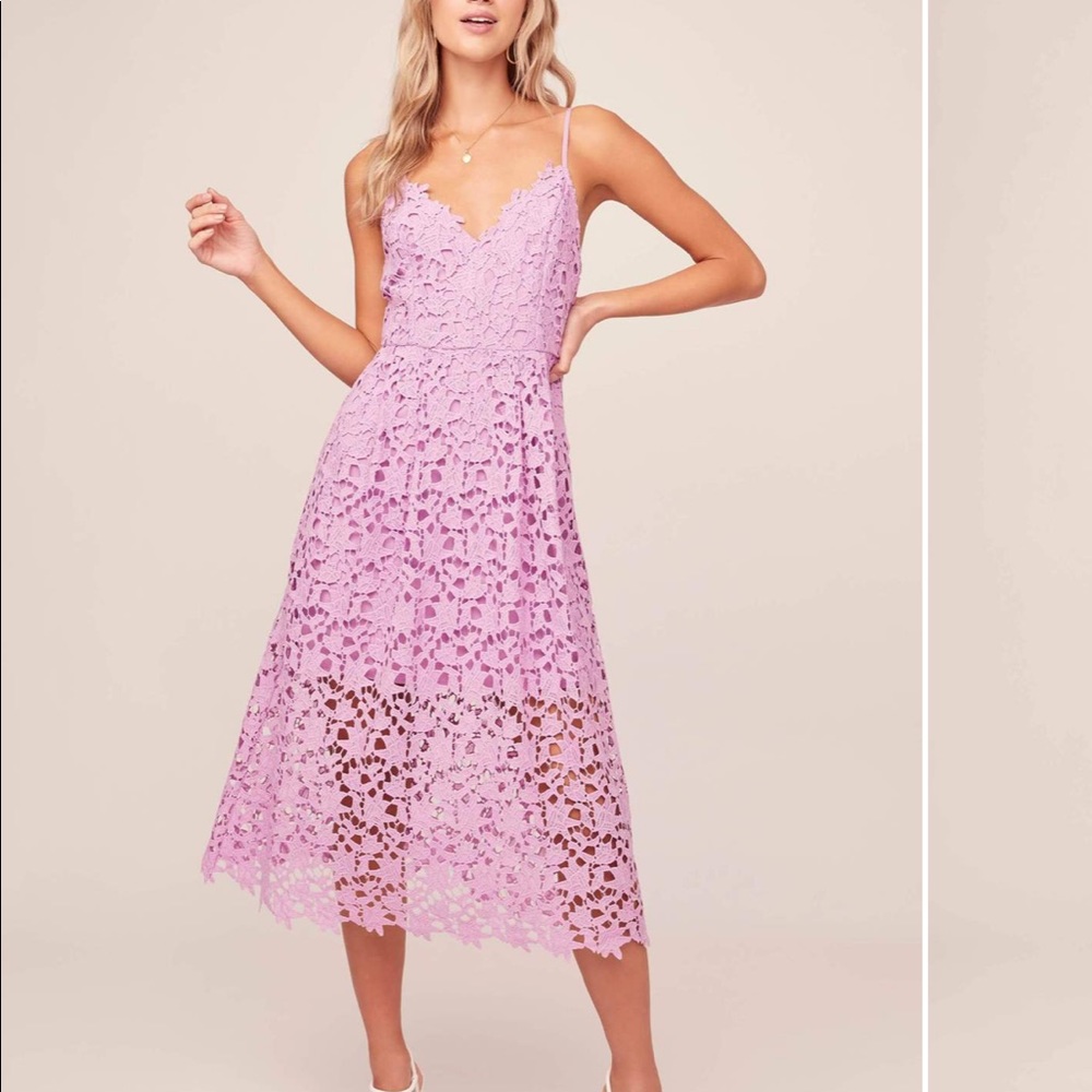 ASTR the label lace a-line midi dress
